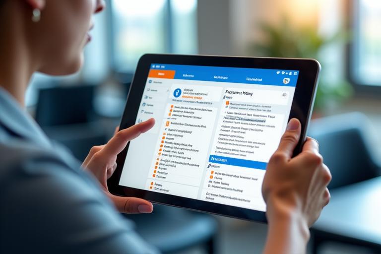 Interfaz de plataforma e-learning adaptativa en una tablet